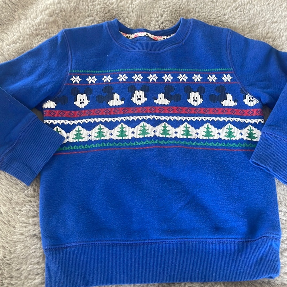 Disney Mickey Mouse Ugly Christmas Sweater Holiday Party Sz 2T Sweat Shirt